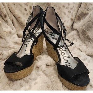 SAM EDELMAN Womens Shoes Leather Espadrille Platform Jute Wedge (Turner)‎ 8.5 M